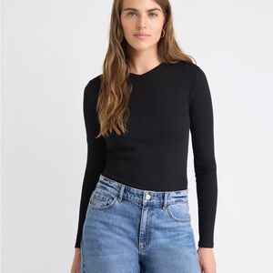 RW&CO Black Sculpt.Long Sleeve Top